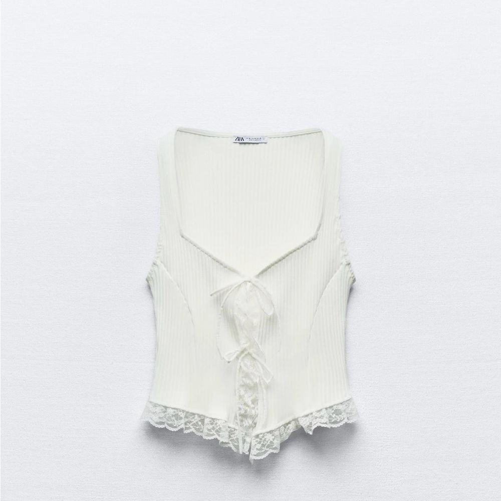 Zara Cream Lace Detail Camisole